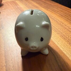 Precious moments ceramic piggy bank 1985 with hand painted froggy design